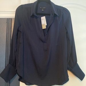 Navy Banana Republic Blouse NWT